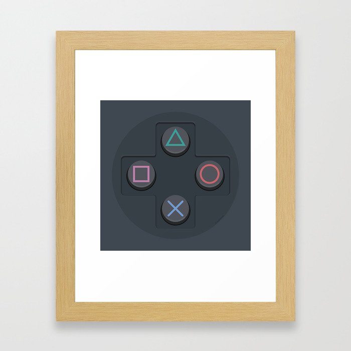 PlayStation - Buttons Framed Art Print