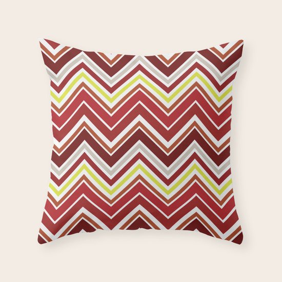 Red Chevron Throw Pillow