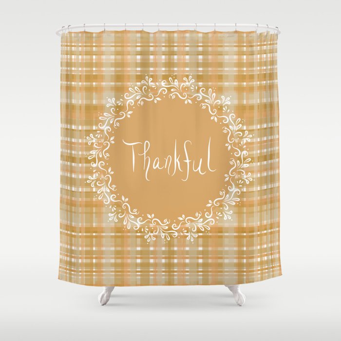 Autumn Weave Thankful Shower Curtain By, Autumn Shower Curtain