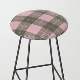 Pink and grey gingham checked Bar Stool