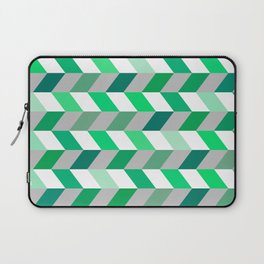 Abstract Dark Green Light Green and White Zig Zag Background. Laptop Sleeve