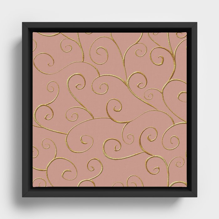 Baroque Style Seamless Pattern Ornament Background. Elegant Luxury Fashion Texture Framed Canvas