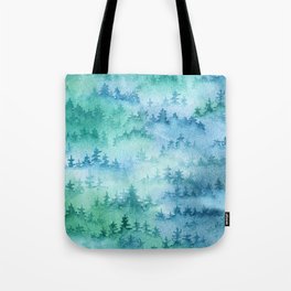 Watercolor Foggy Forest Tote Bag
