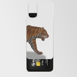  brown tiger walking and roaring digital painting Android Card Case