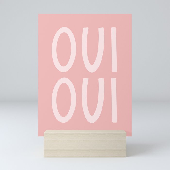 Oui Oui French Pink Hand Lettering Mini Art Print
