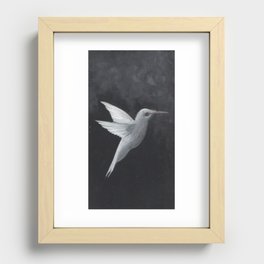 Hummingbird and fog Recessed Framed Print