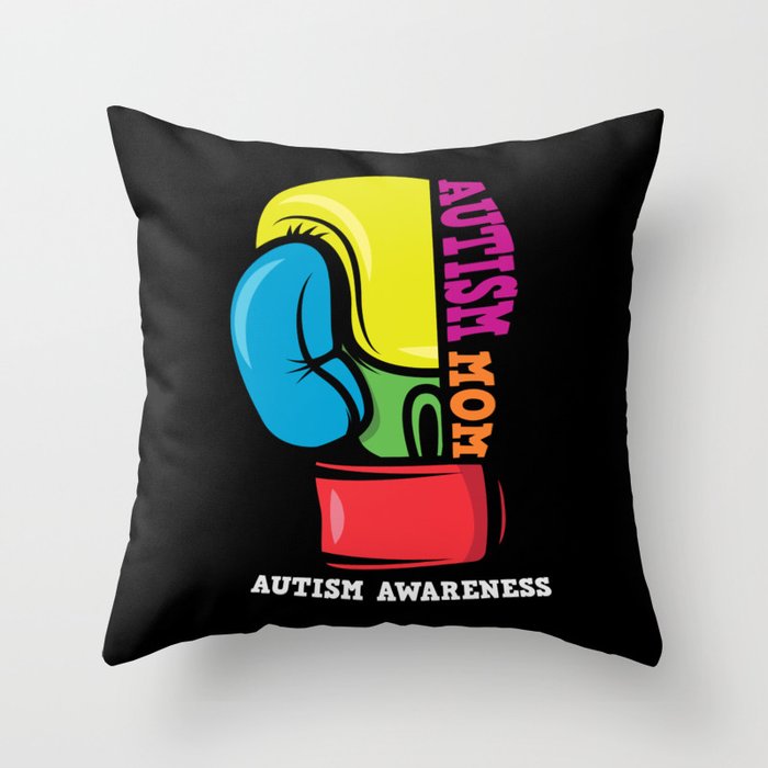 Strong Autism Mom Autism Awareness Throw Pillow