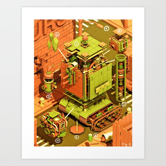 Super Tanklord Anatomy Art Print