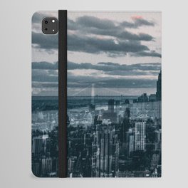 New York City Manhattan skyline double exposure iPad Folio Case