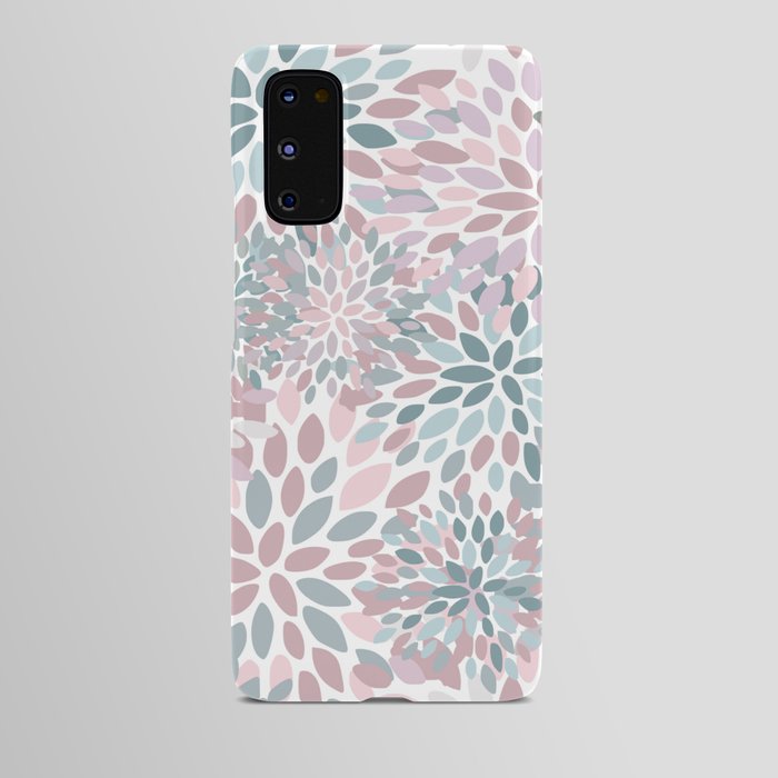 Festive, Floral Prints, Pink and Teal, Modern Print Art Android Case
