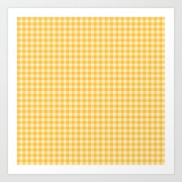 Gingham Plaid Pattern - Sunshine Yellow Art Print