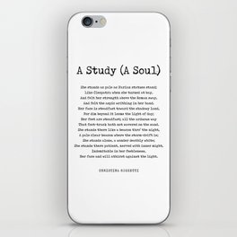 A Study A Soul - Christina Rossetti Poem - Literature - Typewriter Print 1 iPhone Skin