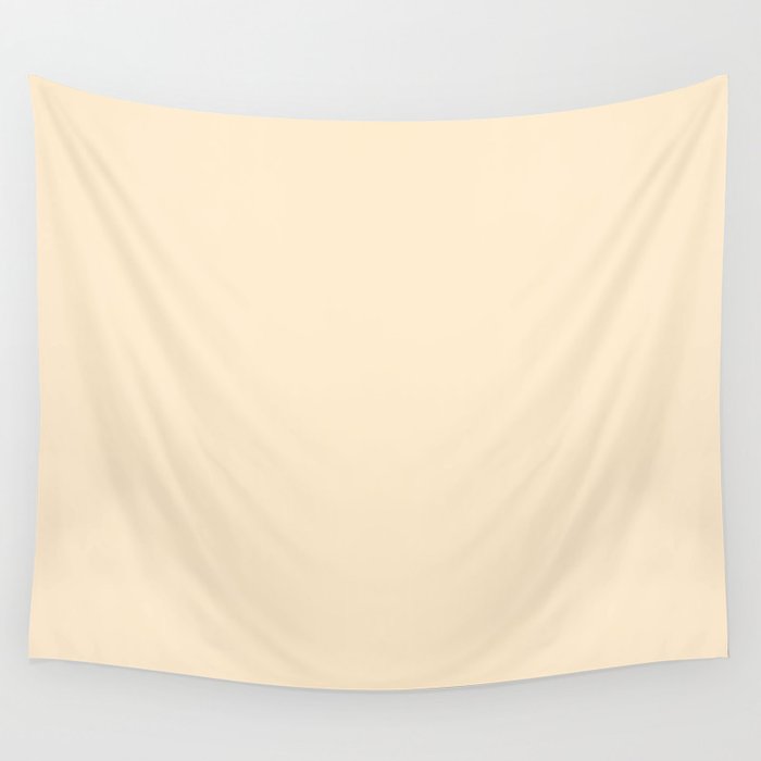 Blanched Almond light pastel cream  warm neutral solid color modern abstract pattern  Wall Tapestry