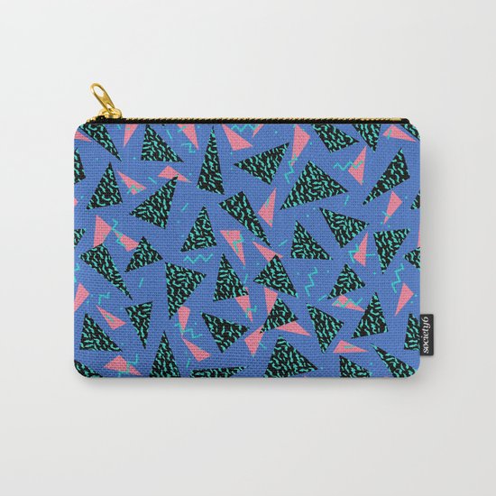 Tina - 80s Triangle print, bright tri blue memphis design, memphis triangle Carry-All Pouch