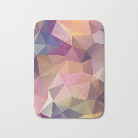 Abstract of triangles polygon in multicolor Bath Mat