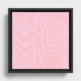 Pink on Pink Liquid Swirl Framed Canvas