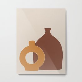Duo Metal Print | Brown, Minimalism, Abstract, Minimal, Acrylic, Earthtones, Painting, Stilllife, Ceramic, Watercolor 