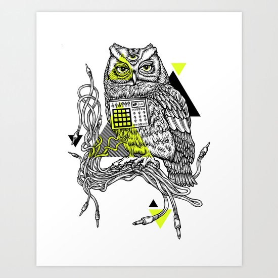 DiscOwl 2c Art Print