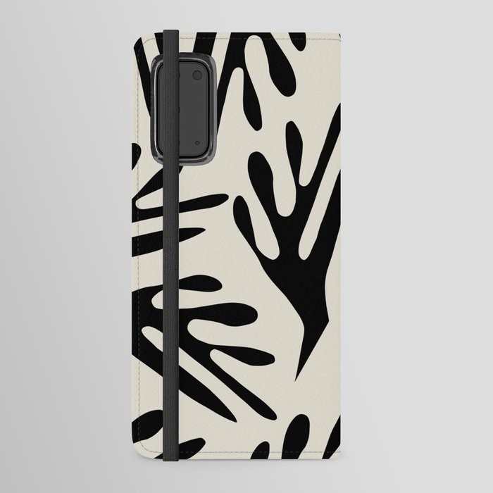 Ailanthus Cutouts Abstract Pattern Black and Cream Android Wallet Case