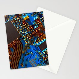 Electronic circuit board close up.  Stationery Card