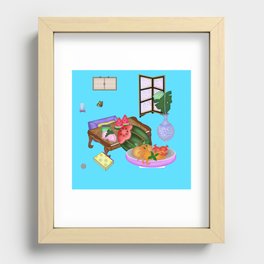 Folksy still life with watermelon  Recessed Framed Print