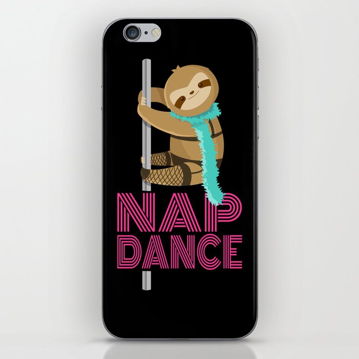 Funny Nap Dance Neon Sign Cute Sloth Pole Dancer iPhone Skin