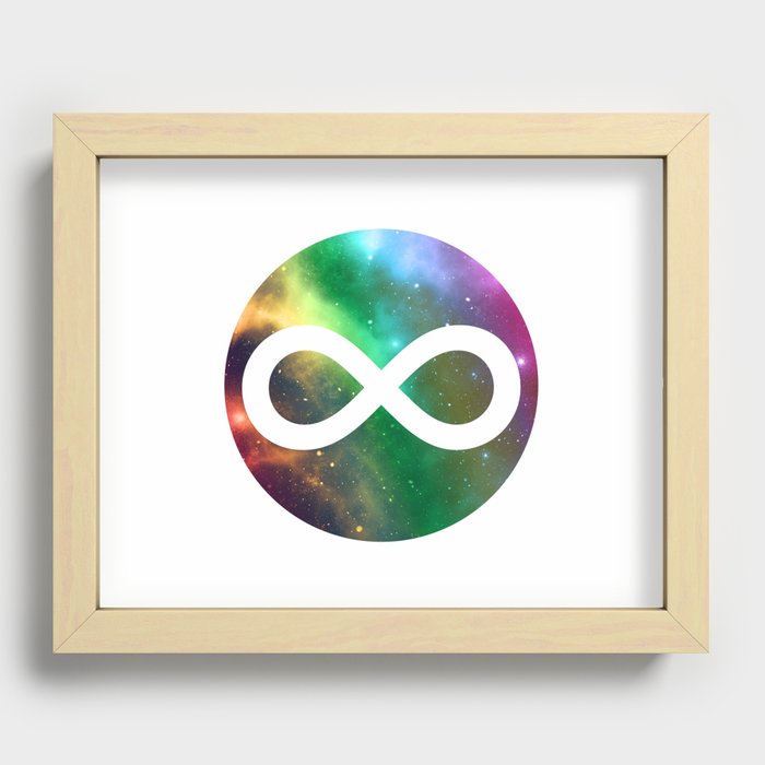 Neurodiversity Infinity Rainbow Galaxy (Circle) Recessed Framed Print