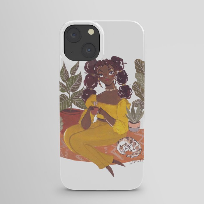 Girl and her cat iPhone Case
