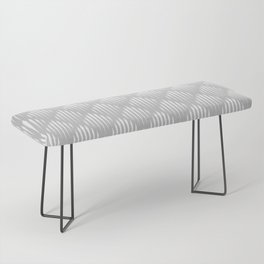 Light Grey and White Abstract Pattern Bench