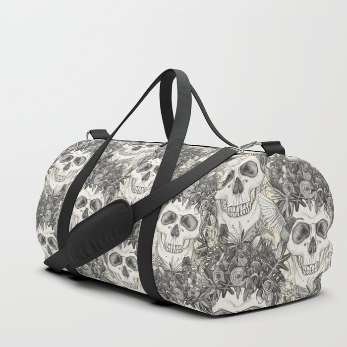 skull damask cream Duffle Bag