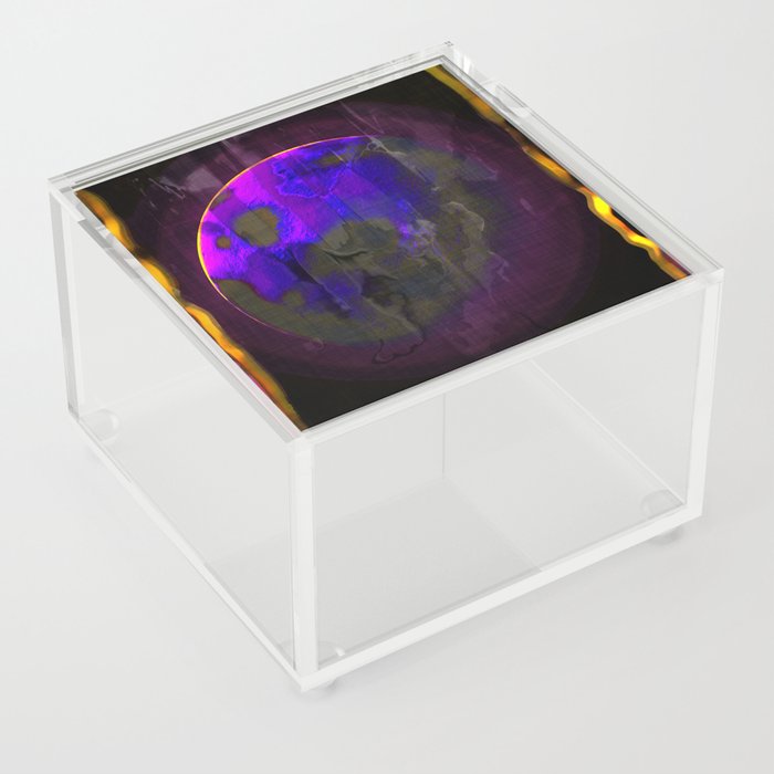 Purple Planet in Frame Acrylic Box