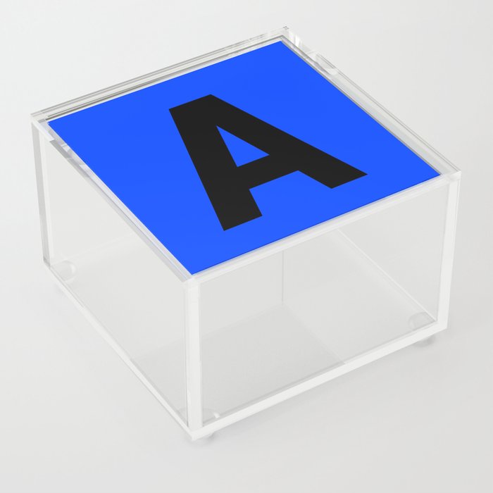 Letter A (Black & Blue) Acrylic Box