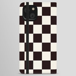 BLACK AND WHITE CHECKERBOARD iPhone Wallet Case