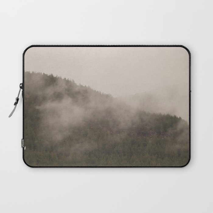 Misty Pine Forest in the Scottish Highlands Laptop Sleeve