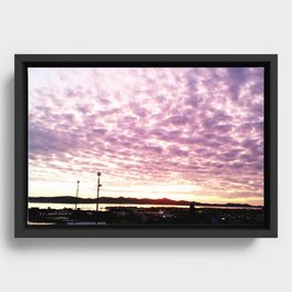 Purple Sky waves Framed Canvas