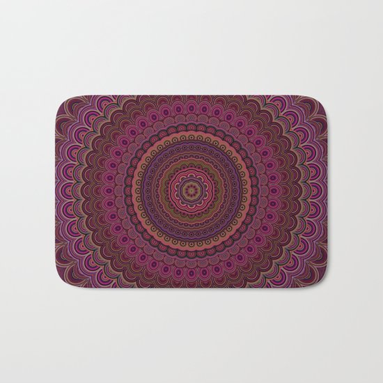 Dark purple mandala Bath Mat