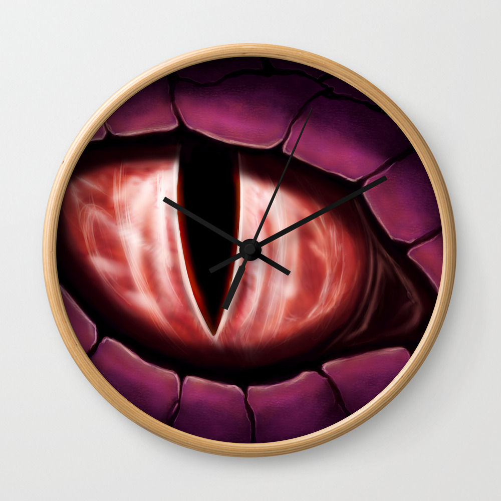 Red Dragon Eye Fantasy Painting Colorful Digital Illustration Wall