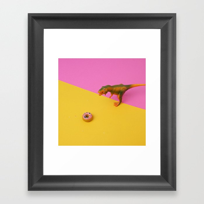 Dinos Like Donuts Framed Art Print