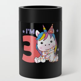 Unicorn For The Third Birthday Children 3 Years Can Cooler