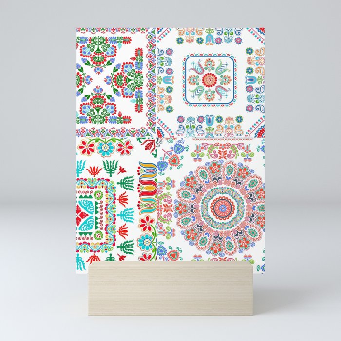 Rainbow Bukhara Pattern  Mini Art Print