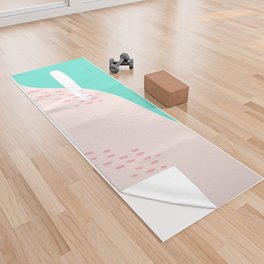 Pastel Dash And Dots Pattern Yoga Towel