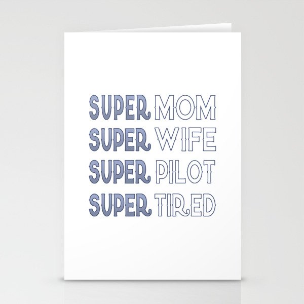 Super Pilot Mom Stationery Cards