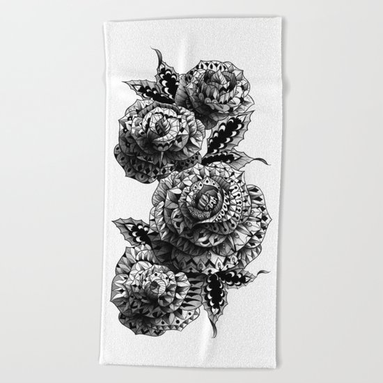 Four Roses Beach Towel