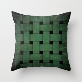 Green Weave Throw Pillow