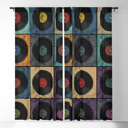 Vinyl Records Blackout Curtain