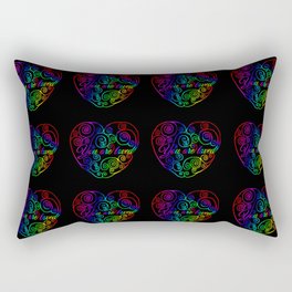 Rainbow You are Loved Heart Rectangular Pillow
