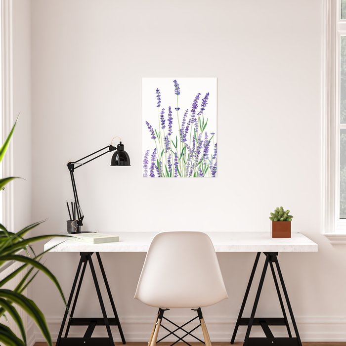 lavender watercolor horizontal Poster