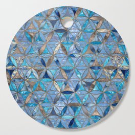 Flower of Life pattern- Blue Gemstones and gold Cutting Board