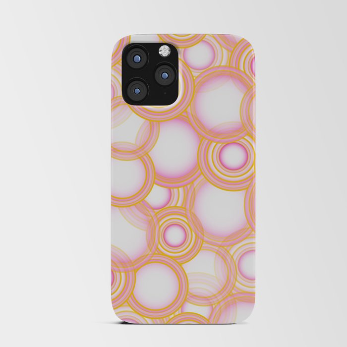 Nion - Colorful Geometric Abstract Circle Art Design Pattern in Orange iPhone Card Case