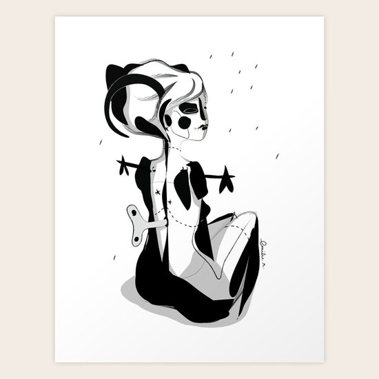 Self portrait - Emilie Record Art Print